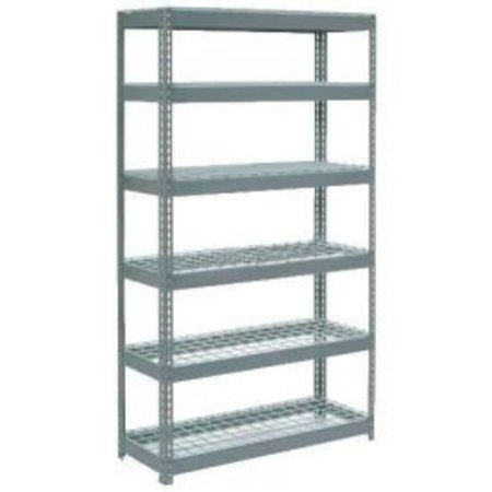 GLOBAL EQUIPMENT Extra Heavy Duty Shelving 48"W x 12"D x 72"H With 6 Shelves, Wire Deck, Gry 717249